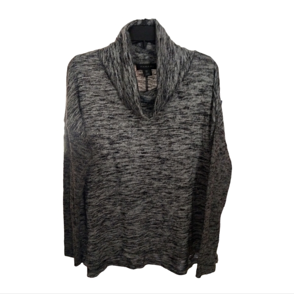 Tahari Sweaters - Tahari Sweater, cowl neck, marbled type pattern, black/gray. Fits L 14 - XL 16